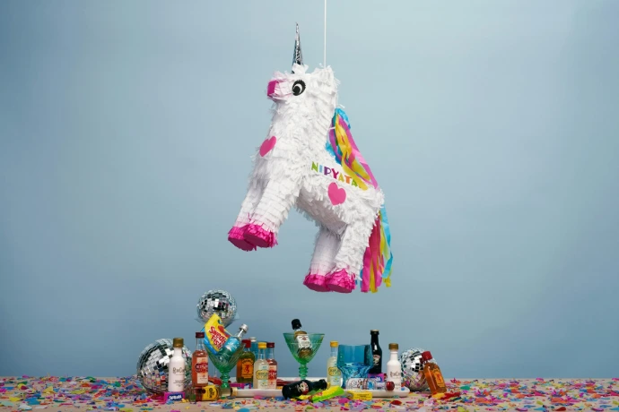 white and pink Pinata